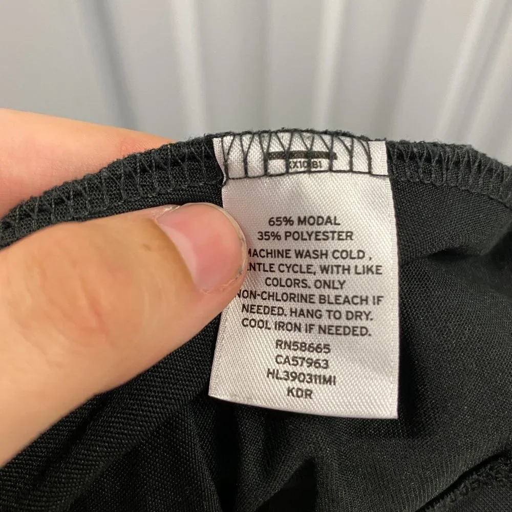 Nordstrom S Hi/Lo Ruffle Back Hem Tee Short Sleeve Shirt Black - Picture 8 of 9